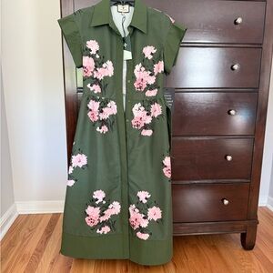 Tuckernuck Chloe Dress - Olive and Pressed Powder XS NWT